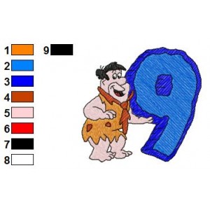 Alphabets 9 With The Flintstones Embroidery Design